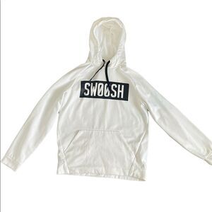 Nike swoosh white and black hoodie sweatshirt medium men’s D101